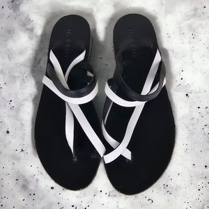 M. Gemi leather strappy sandals in black & white